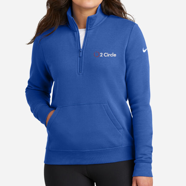 Nike Ladies Club Fleece Sleeve Swoosh 1/2 Zip Thumbnail