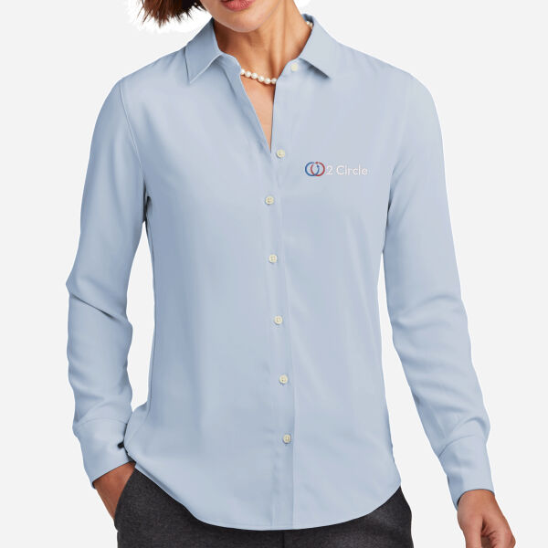 Brooks Brothers Women's Full Button Satin Blouse Thumbnail