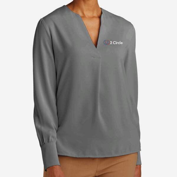 Brooks Brothers Women's Open Neck Satin Blouse Thumbnail